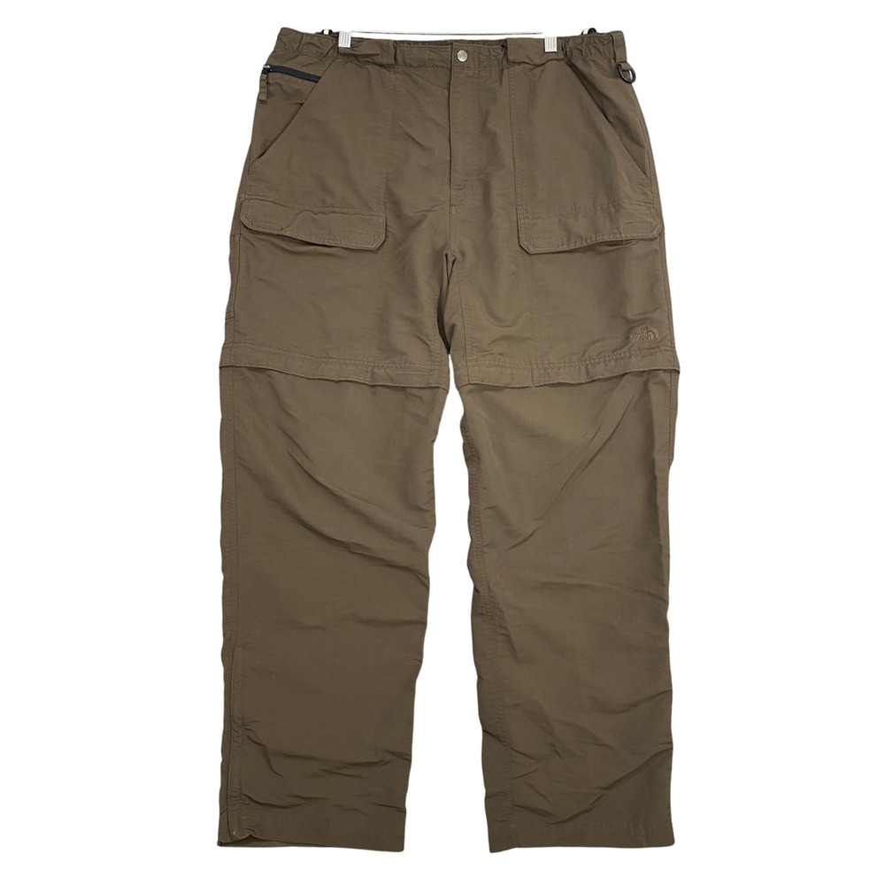 VTG The North Face Pants Mens‎ XL A146 Brown Convertible Cargo Hiking Excellent